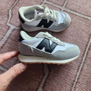 New Balance Kids' Black, Gray, and White Sneakers